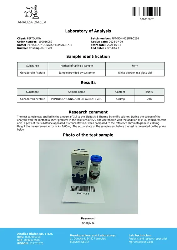 Gonadorelin Acetate 2 mg – GnRH agonist laboratoorseks uurimiseks – pilt 2