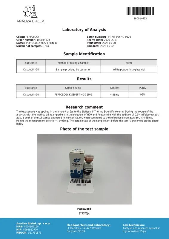 Kisspeptin-10 5 mg/10 mg – hormonaalse telje peptiidne regulaator (GnRH stimulaator) – pilt 2