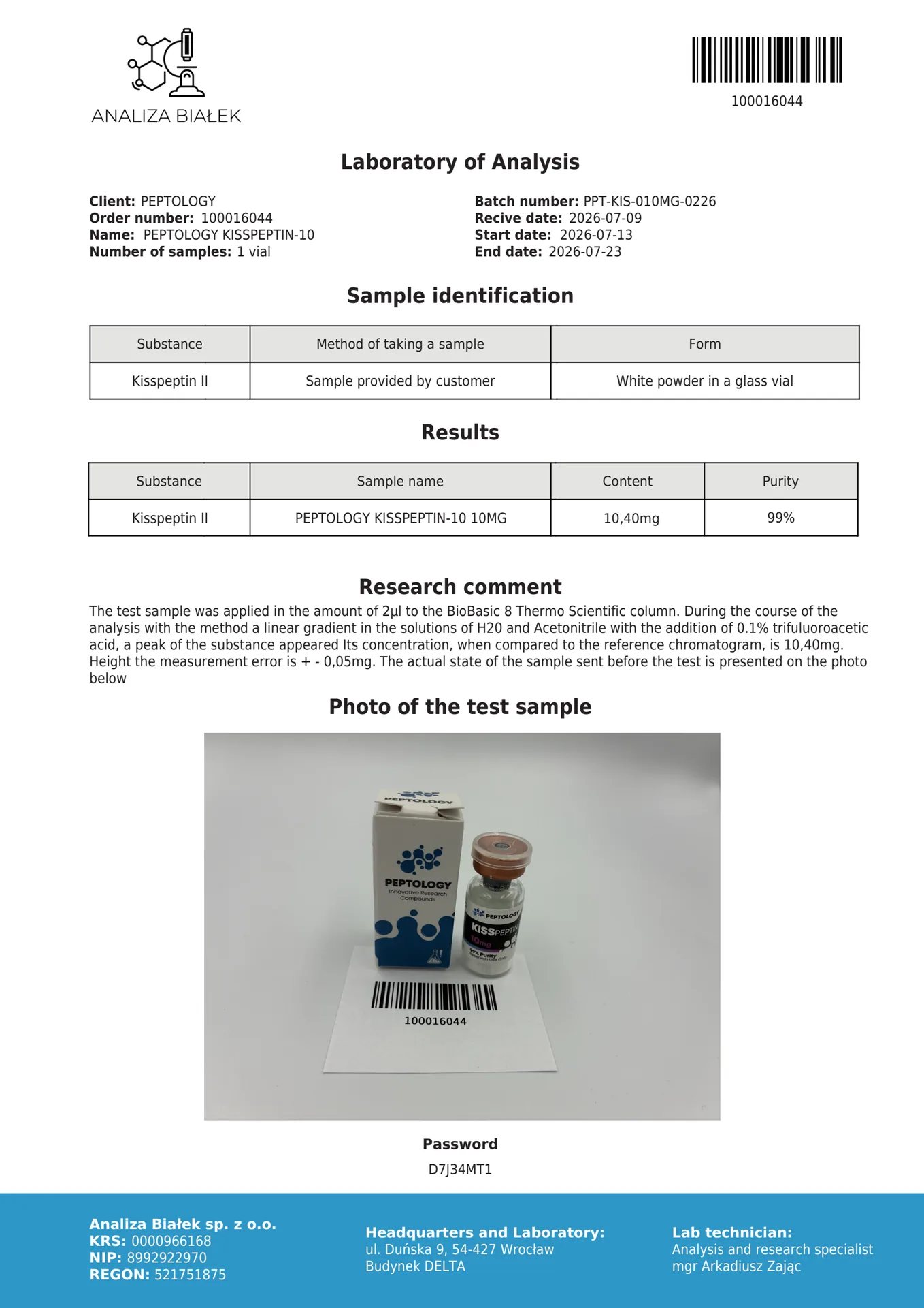 Kisspeptin-10 5 mg/10 mg – hormonaalse telje peptiidne regulaator (GnRH stimulaator) – pilt 3