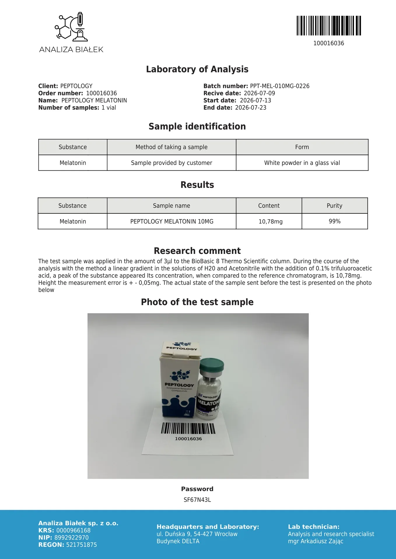 Melatoniin (Melatonin) 10 mg – tsirkadiaanrütmi neurohormoon uuringuteks – pilt 2
