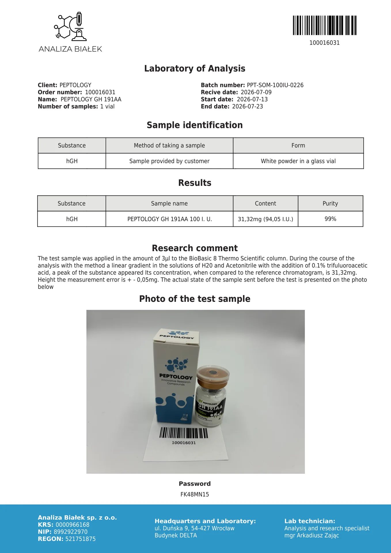 Somatropin 100 IU – kasvuhormoon (HGH) – pilt 2