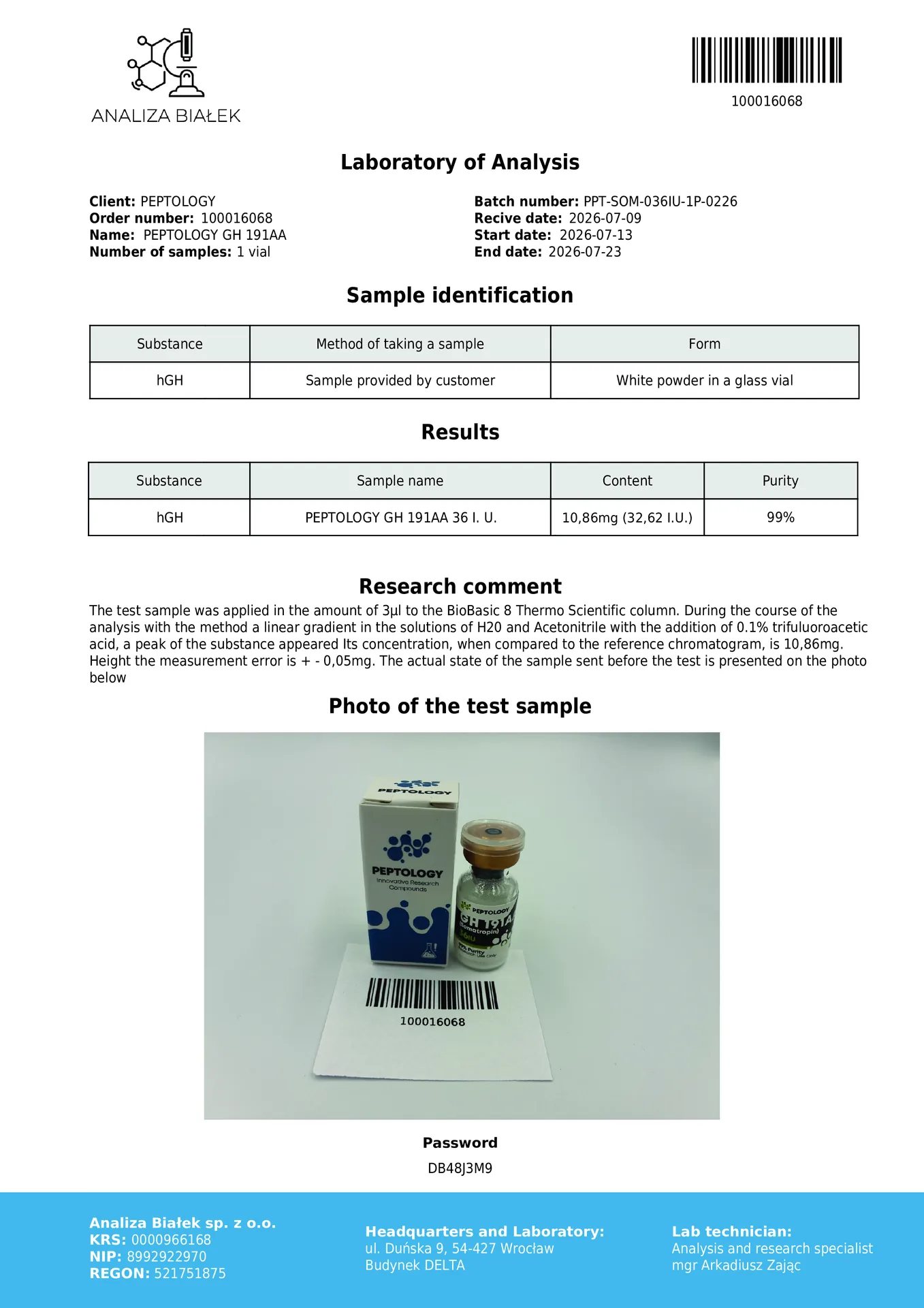 Somatropin 1 tk × 36 IU – kasvuhormoon (HGH) – pilt 2